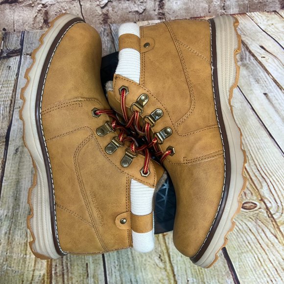 Mishansha Women's Brown High Top Warm Lined Winter Ankle Boots Size 40 (US 9.5) - Picture 5 of 9